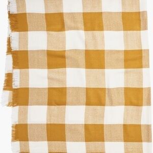 Madewell Oversized Gingham Gold White Buffalo Check Blanket Scarf Shawl NWT